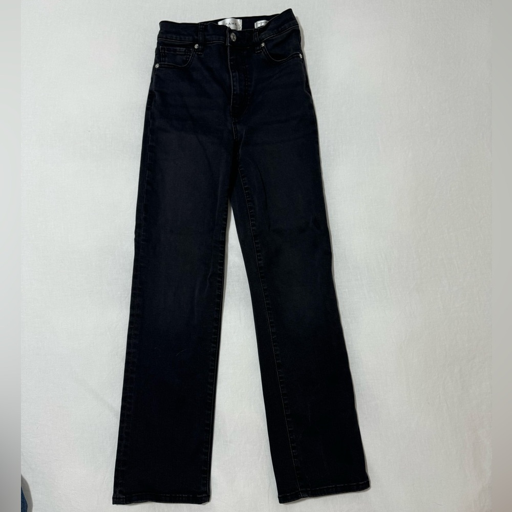 Frame Denim Women's Le Sleek Straight Leg Black Jeans